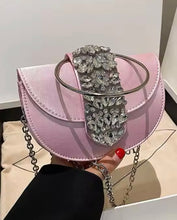 Load image into Gallery viewer, Crescent Rhinestone Flap bag
