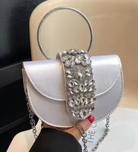 Load image into Gallery viewer, Crescent Rhinestone Flap bag
