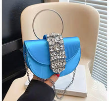 Load image into Gallery viewer, Crescent Rhinestone Flap bag
