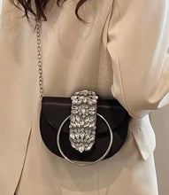 Load image into Gallery viewer, Crescent Rhinestone Flap bag
