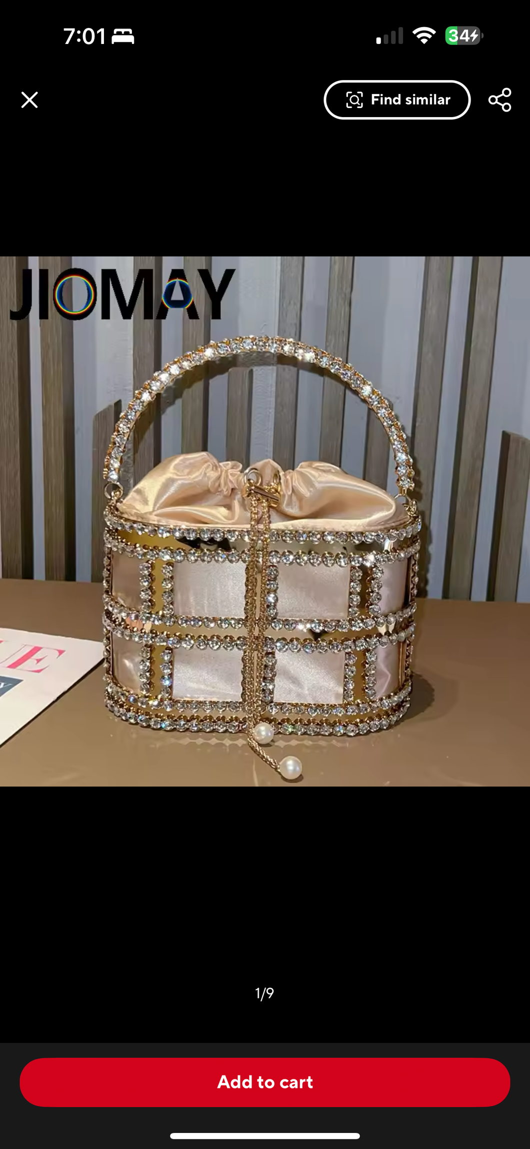 Structured Satin Bucket Bag