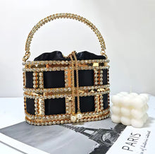 Load image into Gallery viewer, Structured Satin Bucket Bag
