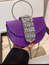 Load image into Gallery viewer, Crescent Rhinestone Flap bag
