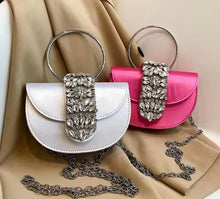 Load image into Gallery viewer, Crescent Rhinestone Flap bag
