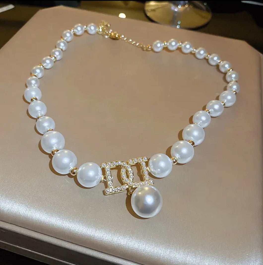Double D Pearl Necklace
